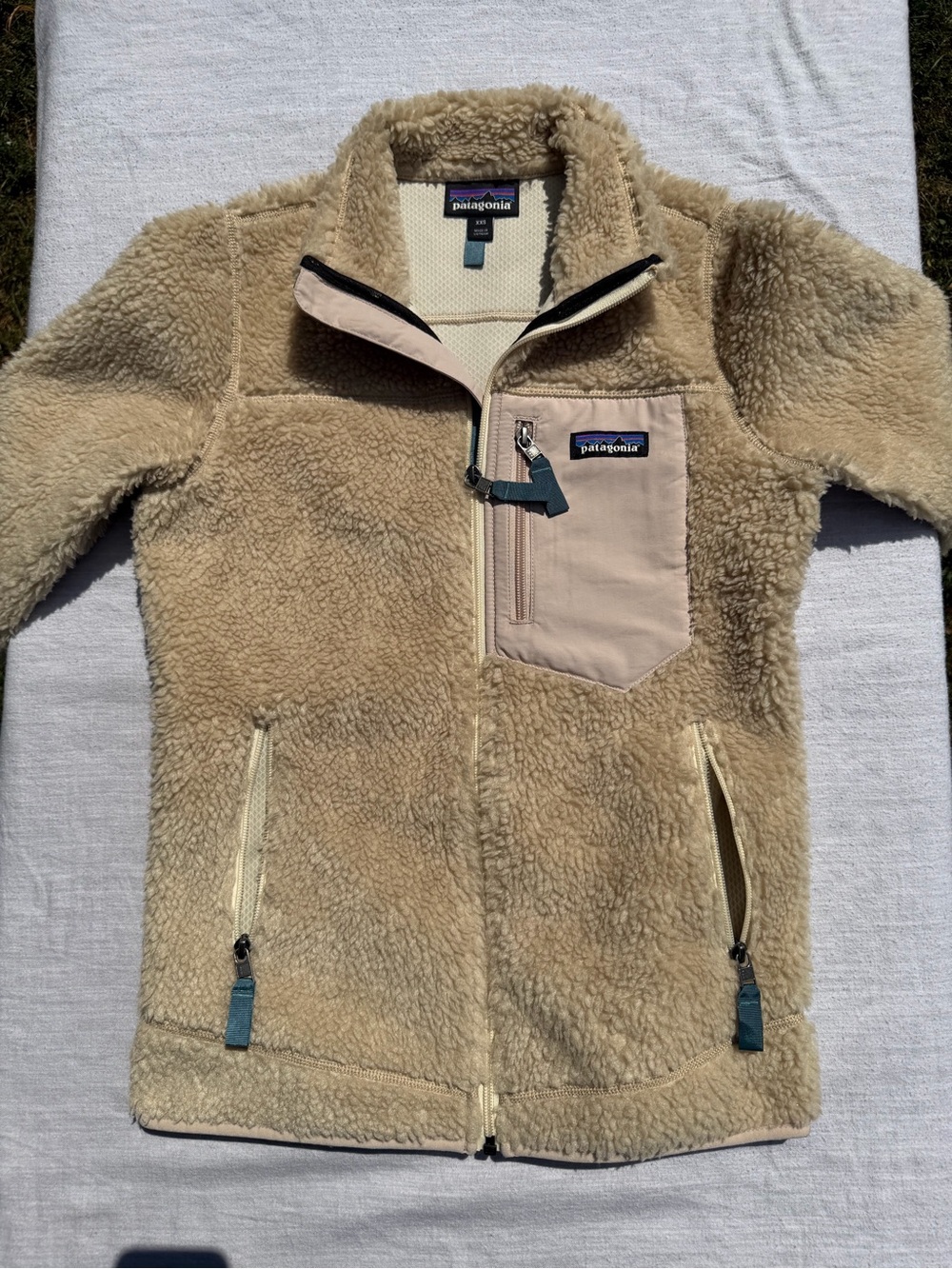 Patagonia Kids/Women’s Classic Retro-X Fleece Jacket Pelican Colorway